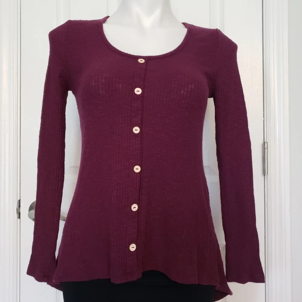 Final Sale Streetwear Society Deep Burgundy Long Sleeve Top